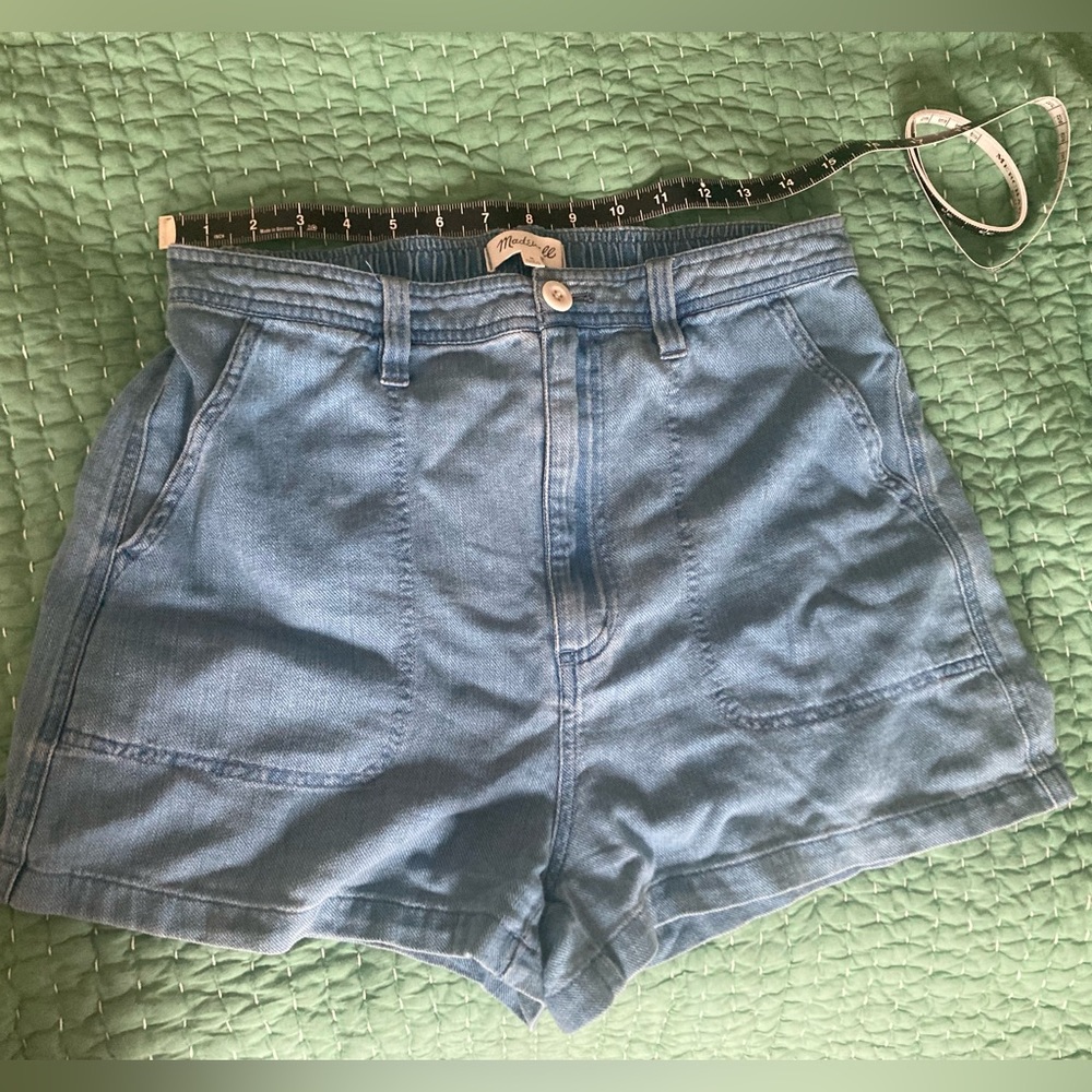 Madewell pull-on denim chambray shorts M